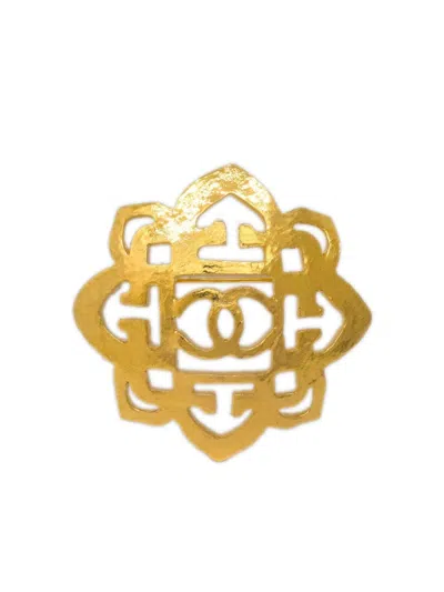 Pre-owned Chanel 1990-2000s Cc Brooch In Gold