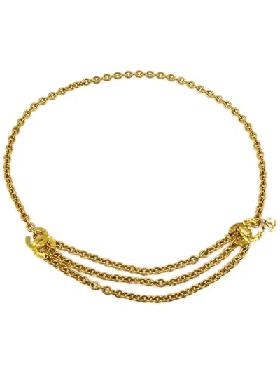 Pre-owned Chanel 1990-2000s Cc Chain Belt In Gold