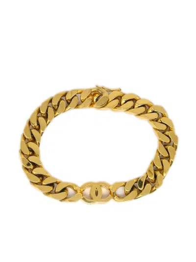 Pre-owned Chanel 1990-2000s Cc Chain Bracelet In Gold