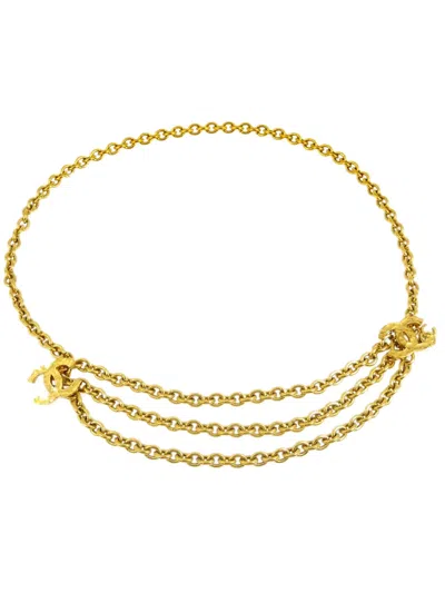 Pre-owned Chanel 1990-2000s Cc Chain-link Belt In Gold