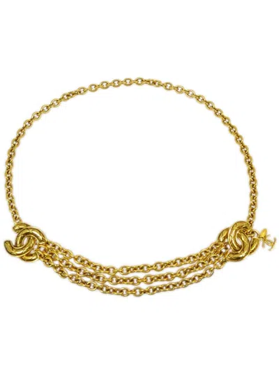 Pre-owned Chanel 1990-2000s Cc Chain-link Belt In Gold