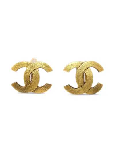 Pre-owned Chanel 1990-2000s Cc Clip-on Earrings In 金色
