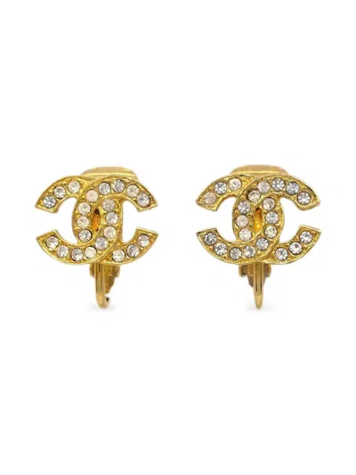 Pre-owned Chanel 1990-2000s Cc Clip-on Earrings In 金色