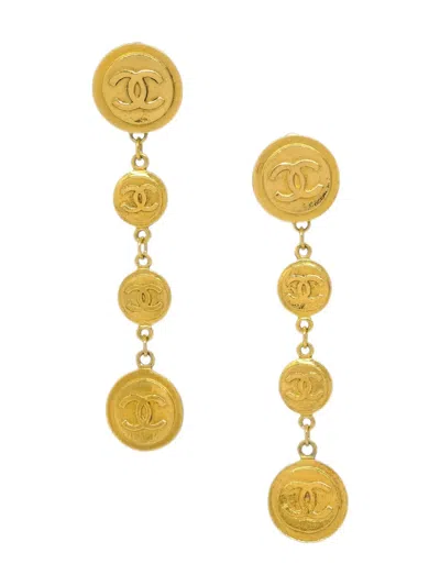 Pre-owned Chanel 1990-2000s Cc Dangle-design Earrings