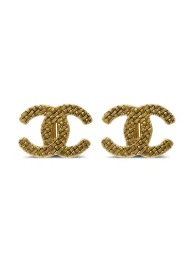 Pre-owned Chanel 1990-2000s Cc Earrings In 金色