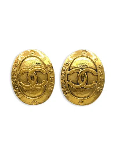 Pre-owned Chanel 1990-2000s Cc Earrings In Gold