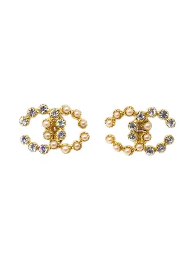 Pre-owned Chanel 1990-2000s Cc Logo Clip-on Earrings