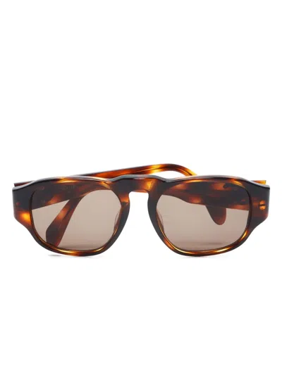 Pre-owned Chanel 1990-2000s Cc Mark Sunglasses In Brown