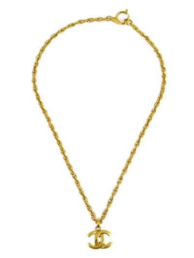 Pre-owned Chanel 1990-2000s Cc Pendant Necklace In 金色