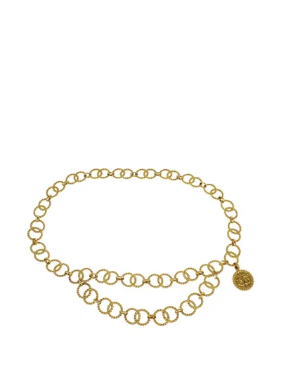 Pre-owned Chanel 1990-2000s Chain-medallion Belt In Gold