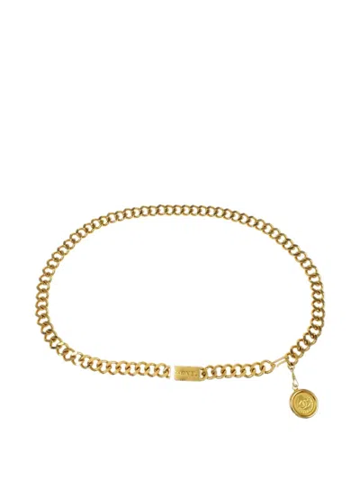Pre-owned Chanel 1990-2000s Chain Medallion Belt In Gold