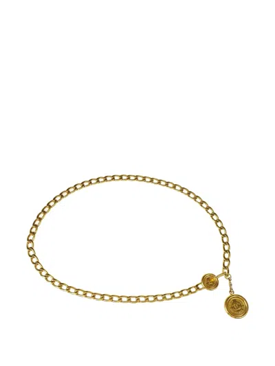 Pre-owned Chanel 1990-2000s Chain Medallion Belt In Gold
