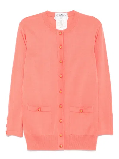Pre-owned Chanel 1990-2000s Crew-neck Cardigan In Pink