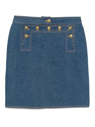 Pre-owned Chanel 1990-2000s Denim Skirt In Blue