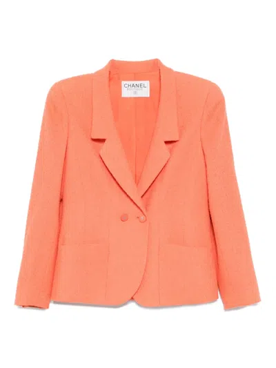 Pre-owned Chanel 1990-2000s Double Breasted Jacket In Orange