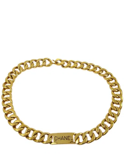 Pre-owned Chanel 1990-2000s Logo Chain Belt In Gold