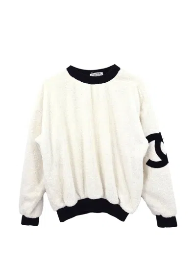 Pre-owned Chanel 1990-2000s Logo-detail Sweatshirt In White