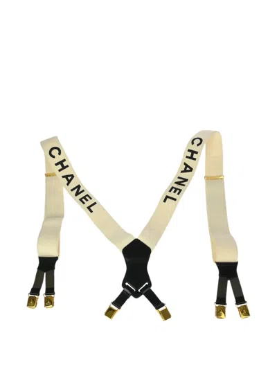 Pre-owned Chanel 1990-2000s Logo-print Suspenders
