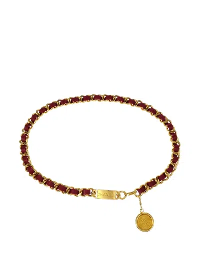 Pre-owned Chanel 1990-2000s Medallion-chain Belt In Gold