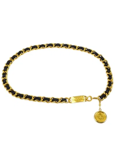 Pre-owned Chanel 1990-2000 Medallion Chain Belt In Gold