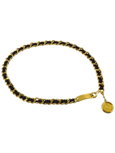 Pre-owned Chanel 1990-2000 Medallion Chain Belt In Gold