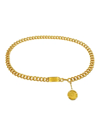 Pre-owned Chanel 1990-2000s Medallion Chain Belt In Gold