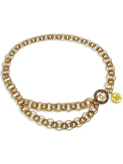 Pre-owned Chanel 1990-2000s Medallion Gripoix Chain Belt In Gold