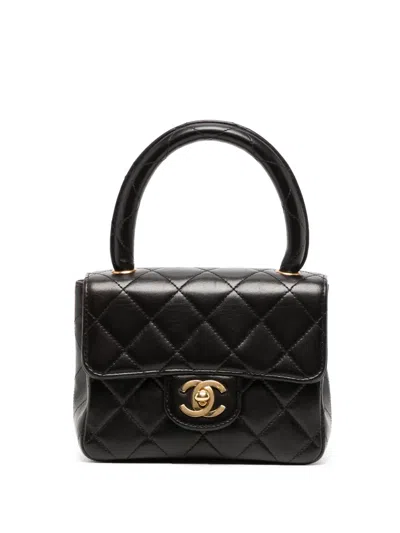 Pre-owned Chanel 1990-2000s Micro Classic Flap Handbag In Black