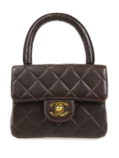 Pre-owned Chanel 1990-2000s Mini Classic Flap Handbag In Brown