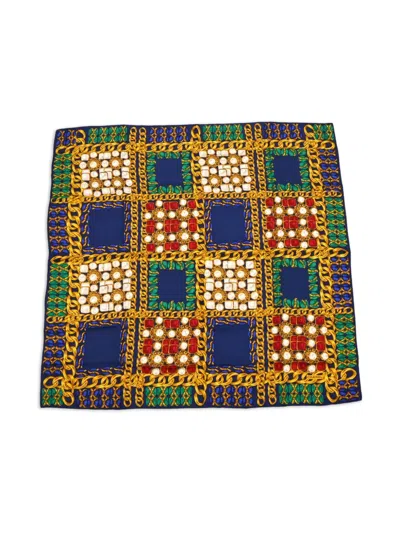Pre-owned Chanel 1990-2000s Printed Scarf In Blue