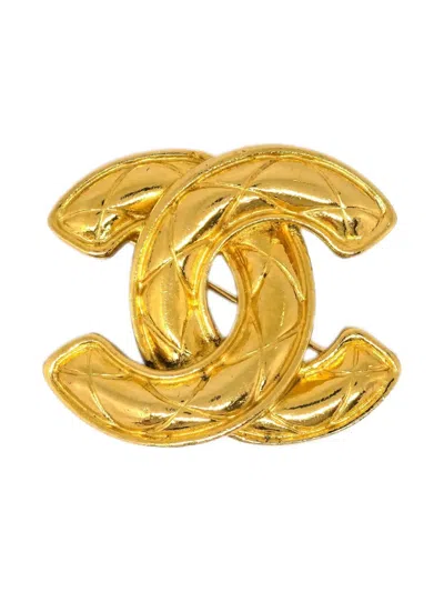 Pre-owned Chanel 1990-2000s Quilted Cc Brooch
