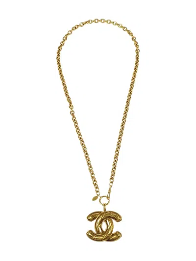 Pre-owned Chanel 1990-2000s Quilted Cc Chain Necklace