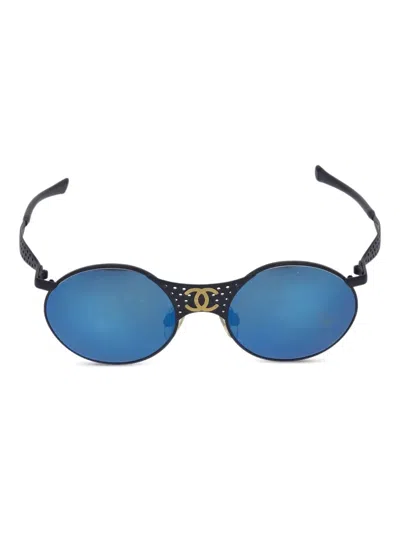 Pre-owned Chanel 1990-2000s Round-frame Sunglasses In Black