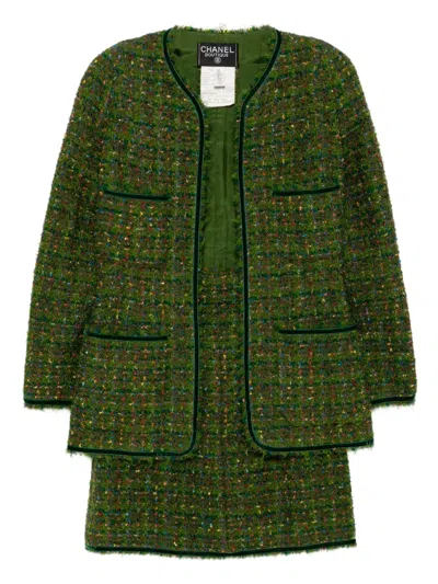 Pre-owned Chanel 1990-2000s Setup Suit Jacket In Green
