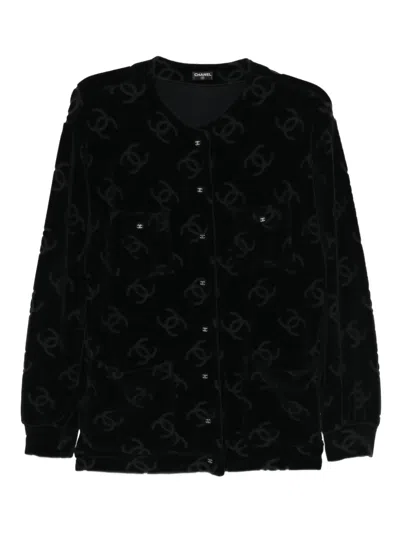 Pre-owned Chanel 1990-2000s Single Breasted Collarless Jacket In Black