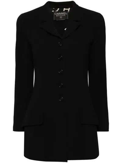 Pre-owned Chanel 1990-2000s Single-breasted Wool Blazer In Black