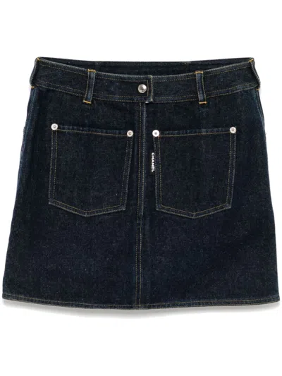 Pre-owned Chanel 1990-2000s Skirt In Blue