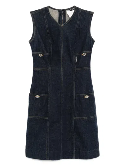 Pre-owned Chanel 1990-2000s Sleeveless Dress In Blue