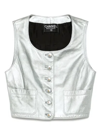 Pre-owned Chanel 1990-2000s Sleeveless Jacket In Grey