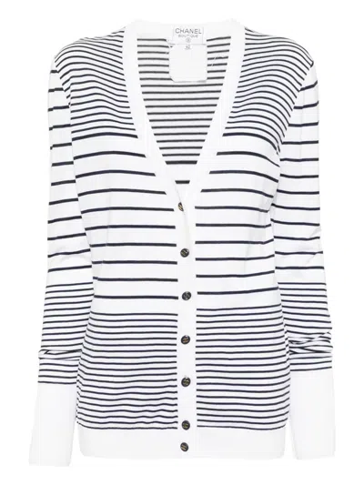 Pre-owned Chanel 1990-2000s Striped Cardigan