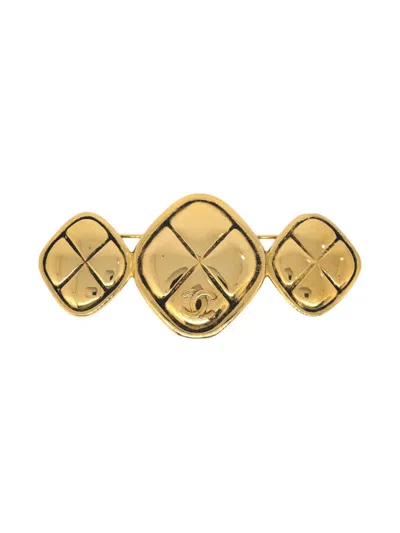 Pre-owned Chanel 1990-2000s Triple Rhombus Brooch Pin