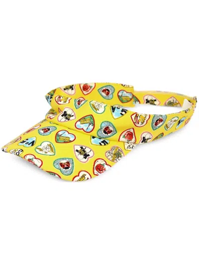 Pre-owned Chanel 1990-2000s Valentine Visor Hat In Yellow