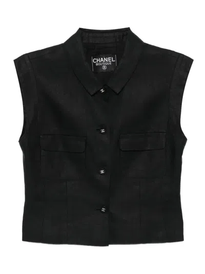 Pre-owned Chanel 1990-2000s Vest Jacket In Black