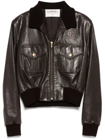Pre-owned Chanel 1990-2000s Zip Fastening Jacket In Brown
