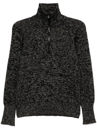 Pre-owned Chanel 1990-2000s Zip Up Knit Sweater In Grey