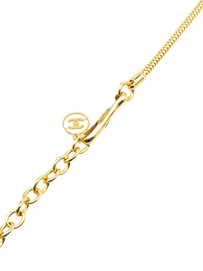 Pre-owned Chanel 1990-2010 Gold Plated Resin Ball Pendant Necklace Costume Necklace