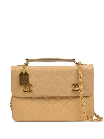Pre-owned Chanel 1990 2way Handbag In Neutral