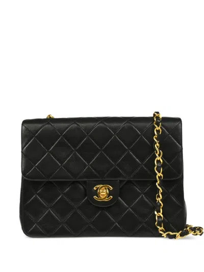 Pre-owned Chanel 1990 Classic Flap 20 Shoulder Bag In Black