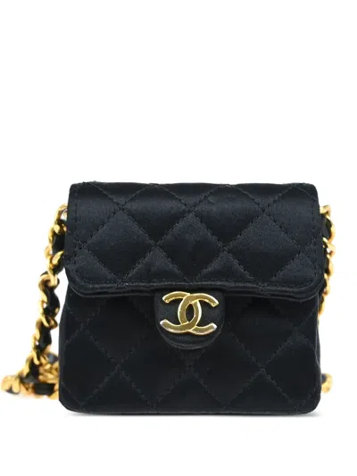 Pre-owned Chanel 1990 Classic Flap Crossbody Bag In Black