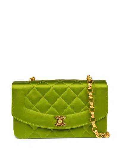 Pre-owned Chanel 1990 Diana Shoulder Bag In Green